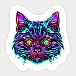 Neon Cat! Sticker